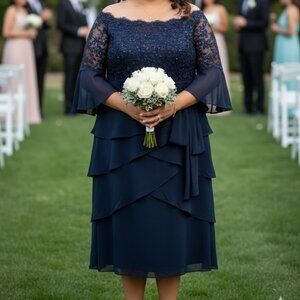 NWT JJs house Dark Navy Blue special occasion dress sz custom 2X - 3X